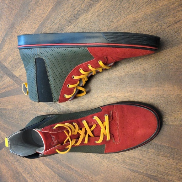 Creative Recreation Ponti High-Top Sneakers Men’s 12 Red Suede & Olive Leather - Picture 6 of 16